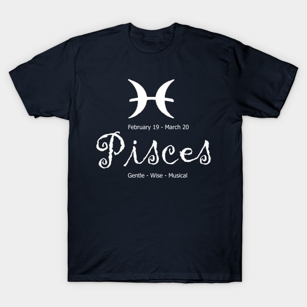 Pisces astrological sign design T-Shirt by halazidan